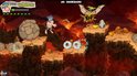 Joe rent over een lavaplateau, achtervolgd door een Pterodactylus. Game-interface met score en levens.