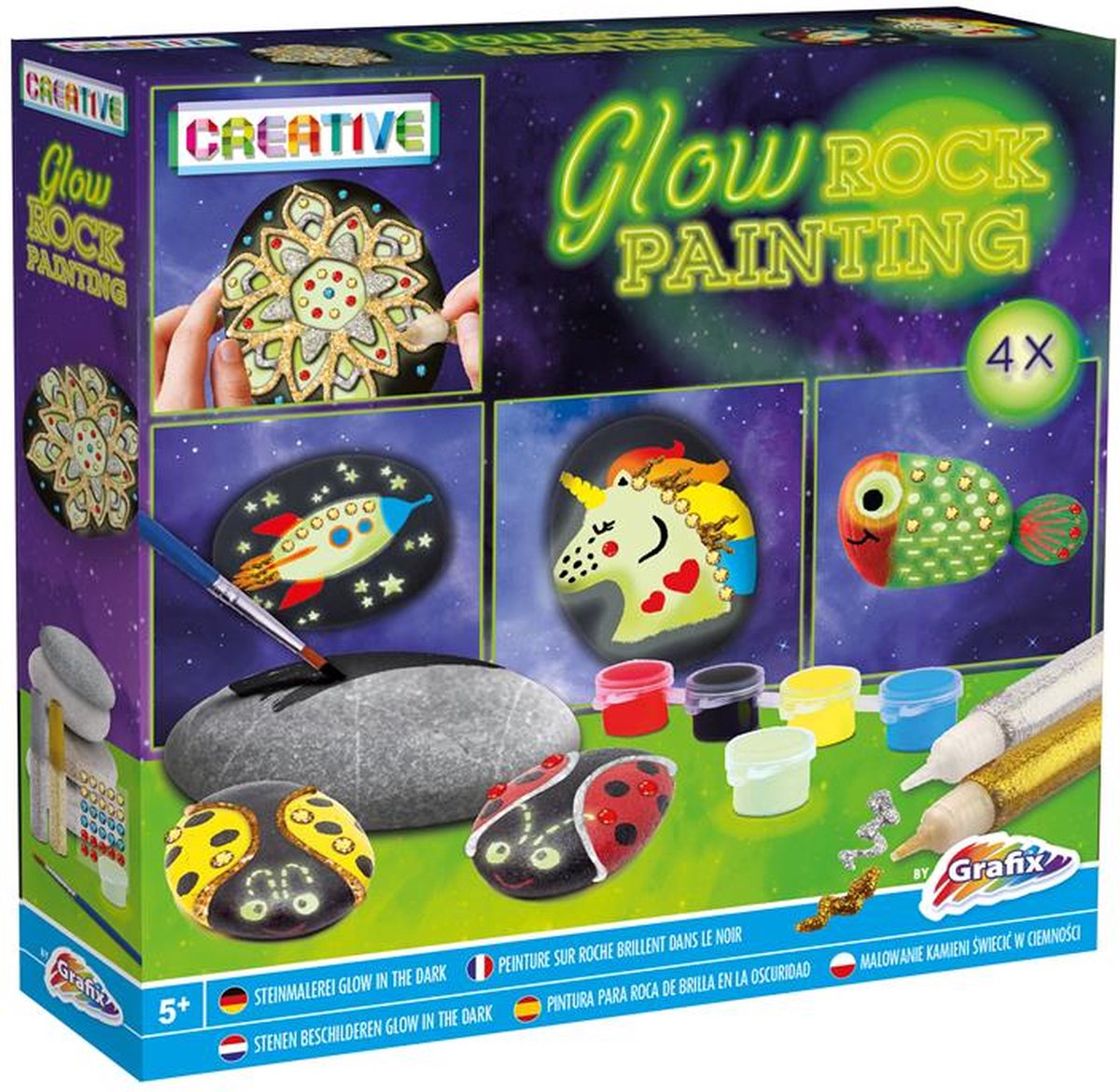 Kit de peinture sur roche créative pour garçons et filles de plus