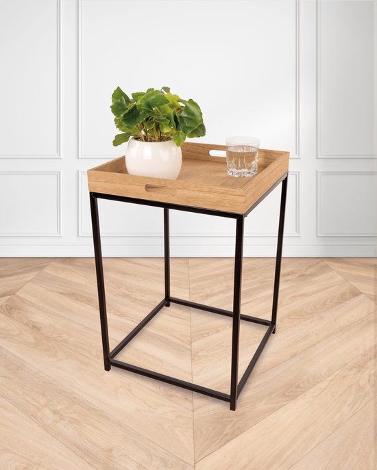 Nevelig Dollar Zegevieren Bijzettafel - Side table - Wandtafel - Verwijderbaar dienblad - Removable  tray - Staal... | bol.com