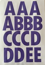 plakletters | alfabet stickers | stickervel | paars/ violet