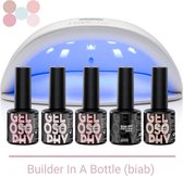 GUAPÀ® BIAB Builder Gel In A Bottle | BIAB Nagellak | Gelnagels Starterspakket | Nagellak | Gellak Pink | Builder Gel | 5 x 7 ml BIAB Essentials Kit + Nagel Led Lamp
