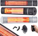 AREBOS Infrarood Heater - 2000W - 3 Warmteniveaus - Terrasverwarmer Elektrisch - Binnen en Buiten Gebruik - Zwart