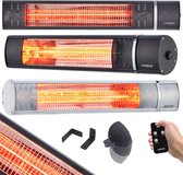 Bol.com AREBOS Infrarood Heater - 2000W - 3 Warmteniveaus - Terrasverwarmer Elektrisch - Binnen en Buiten Gebruik - Zwart aanbieding