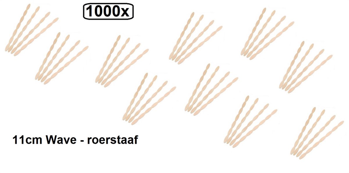 1000x BIO Roerstaafje Hout 11cm