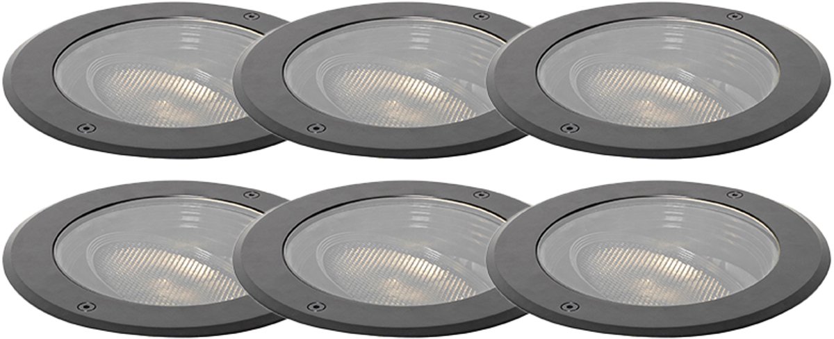 QAZQA Set van 6 grondspot wart AR111 verstelbaar IP65 - Delux Honey