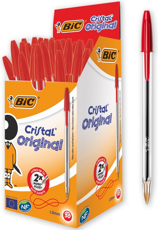 Bic Cristal Pen Box Rouge