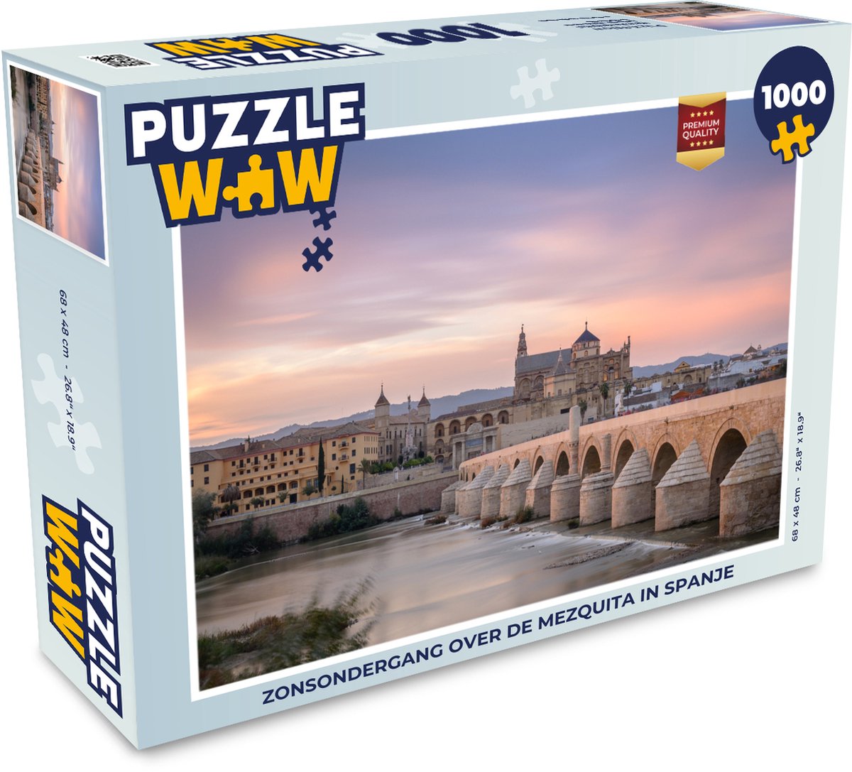 Puzzel Zonsondergang over de Mezquita in Spanje - Legpuzzel - Puzzel 1000 stukjes volwassenen - PuzzleWow