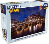 Puzzel De Amsterdamse Keizersgracht in de nacht - Legpuzzel - Puzzel 500 stukjes