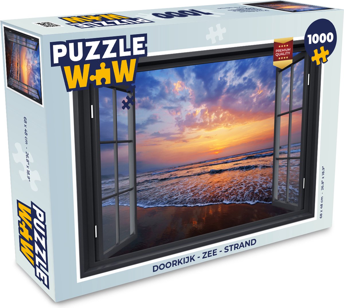 Puzzel Doorkijk - Zee - Strand - Legpuzzel - Puzzel 1000 stukjes volwassenen