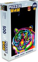 Puzzel Tijger - Zwart - Regenboog - Legpuzzel - Puzzel 500 stukjes