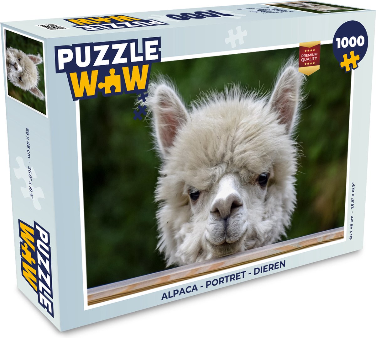Puzzel Alpaca - Portret - Dieren - Legpuzzel - Puzzel 1000 stukjes volwassenen