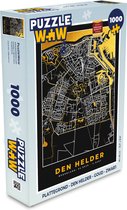 Puzzel Plattegrond - Den Helder - Goud - Zwart - Legpuzzel - Puzzel 1000 stukjes volwassenen - Stadskaart