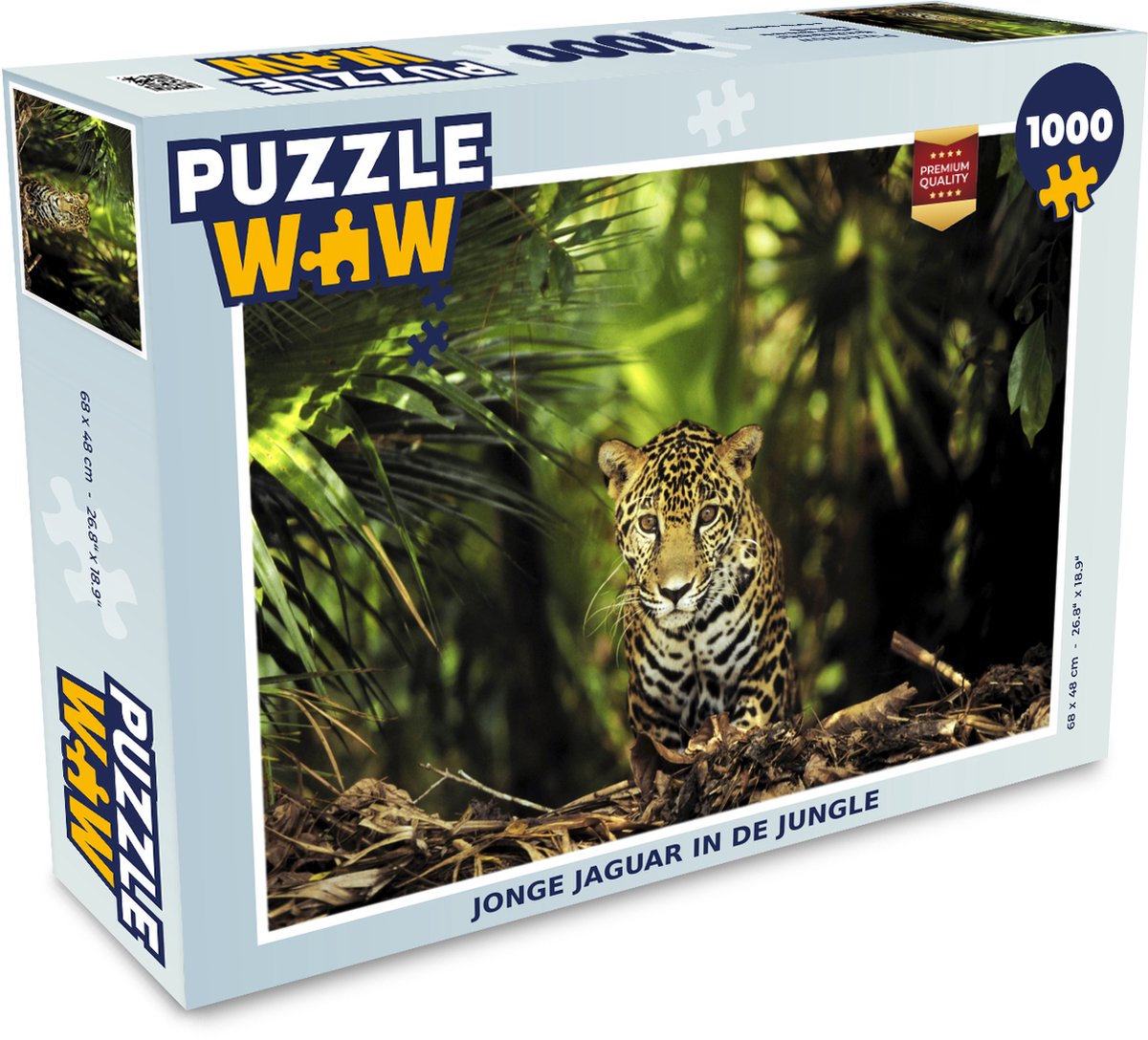 Puzzel Jonge jaguar in de jungle - Legpuzzel - Puzzel 1000 stukjes volwassenen