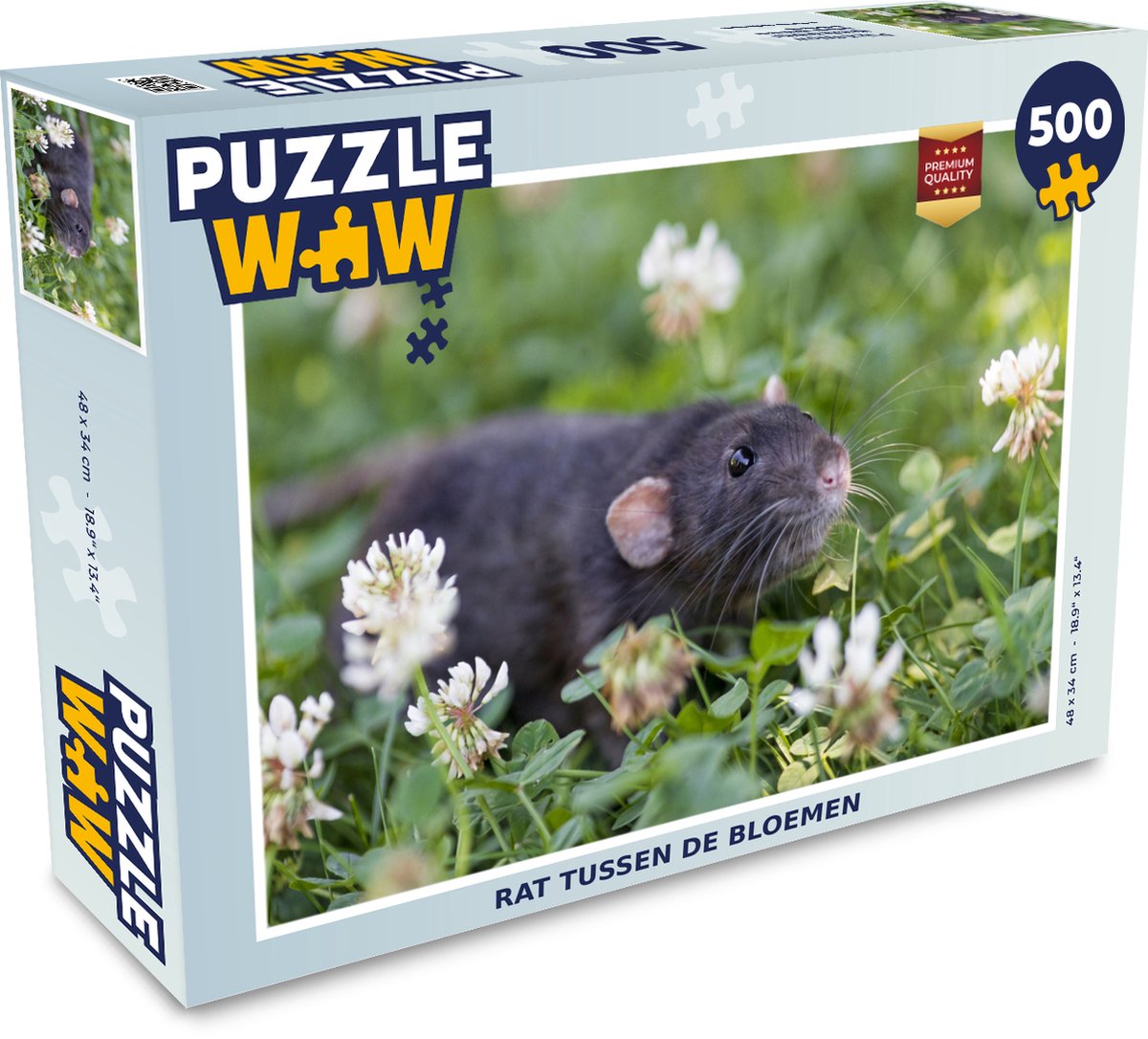 Puzzel Rat tussen de bloemen - Legpuzzel - Puzzel 500 stukjes