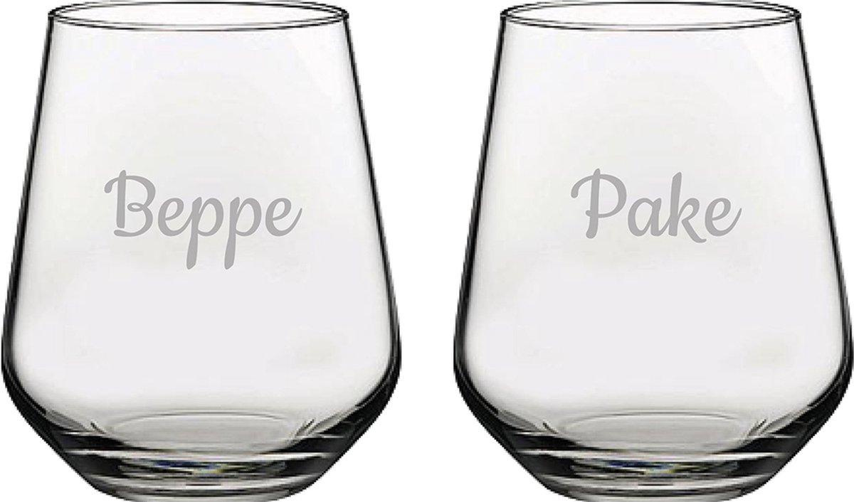 Gegraveerde Drinkglas 42,5cl Pake & Beppe