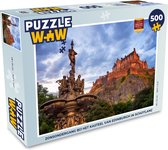 Puzzel Zonsondergang bij het kasteel van Edinburgh in Schotland - Legpuzzel - Puzzel 500 stukjes