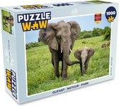 Puzzel Olifant - Natuur - Park - Legpuzzel - Puzzel 1000 stukjes volwassenen