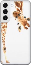 Leuke Telefoonhoesjes - Hoesje geschikt voor Samsung Galaxy S22+ - Giraffe - Soft case - TPU - Giraffe - Bruin
