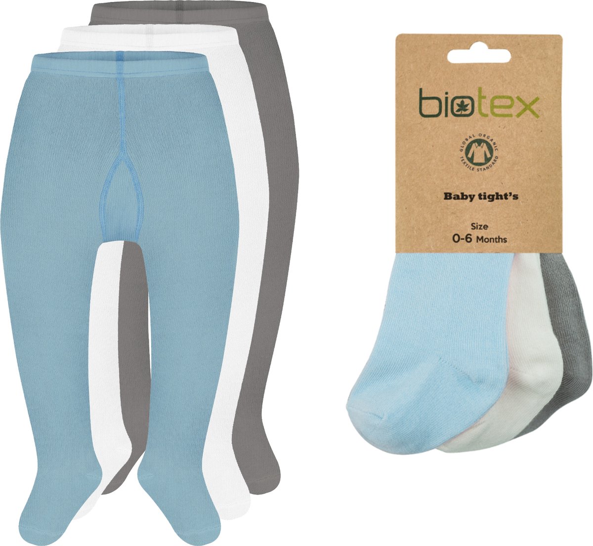 Baby Legging Bio Katoen - 3 Paar - 6 tot 12 maanden