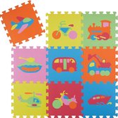 Buxibo - Puzzelmat Voertuigen 9 stuks - Speelkleed voor Kinderen met Afbeeldingen - Foam Speelmat 27 x 27 CM