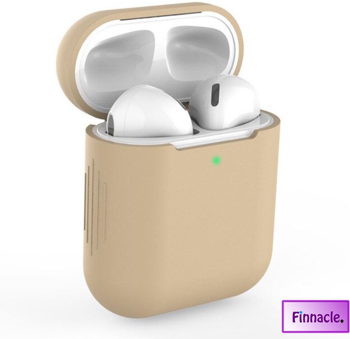 Finnacle - Hoesje geschikt voor Apple AirPods 1 / 2 - Bruin - Siliconen - Case - Cover - Soft case