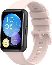Siliconen Smartwatch bandje - Geschikt voor Huawei Watch Fit 2 siliconen bandje - lichtroze - Strap-it Horlogeband / Polsband / Armband