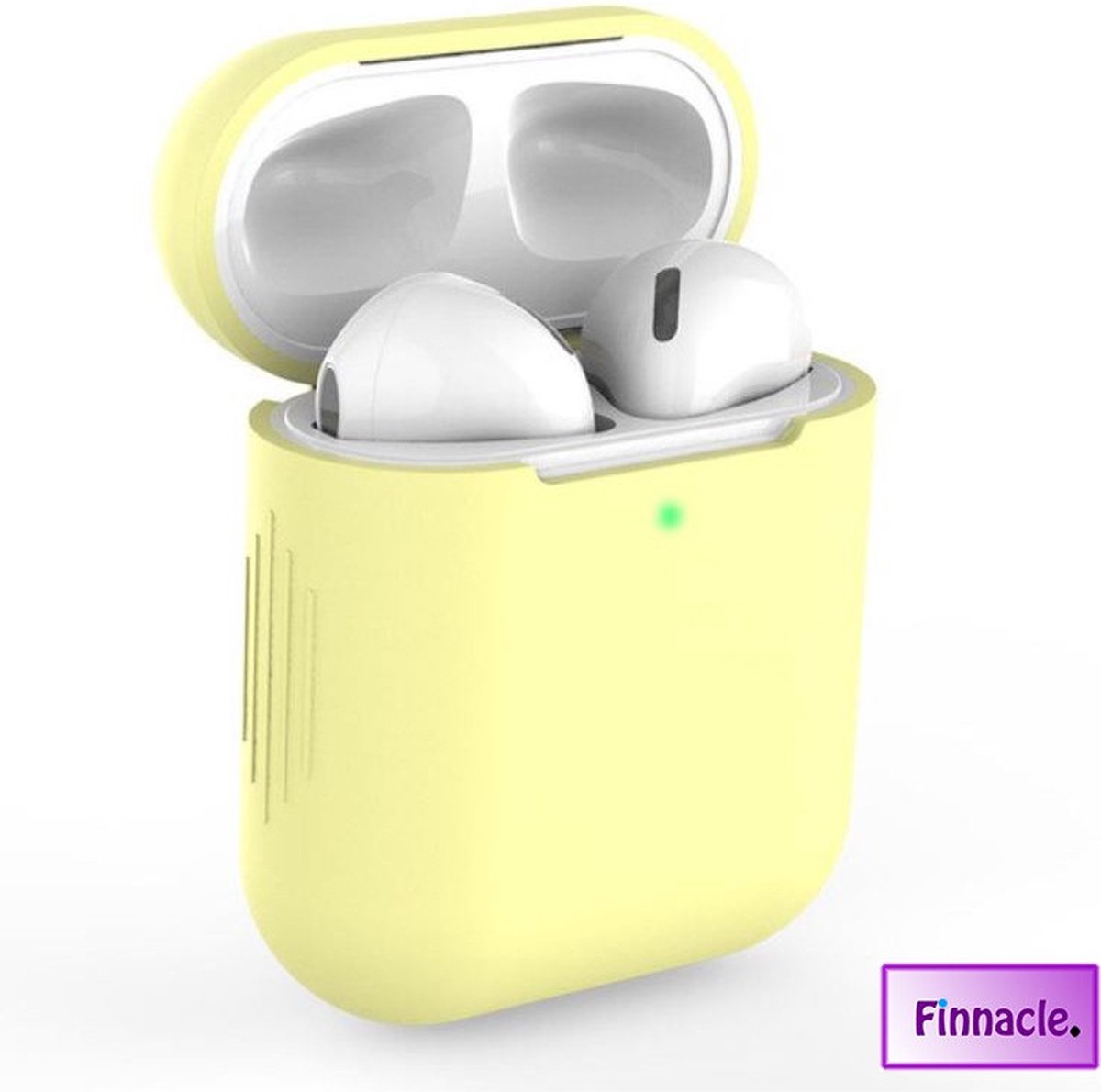 Finnacle - Hoesje geschikt voor Apple AirPods 1 / 2 - Geel - Siliconen - Case - Cover - Soft case