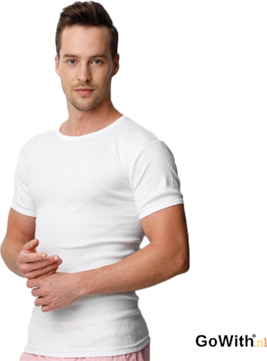 DONEX - coton - maillot de corps homme - 1 paire - col rond - chemise homme - cadeau homme - blanc - taille S