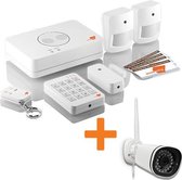 WoonVeilig Voordeelbundel - Slim Draadloos Alarmsysteem & Buitencamera - Complete Inbraakbeveiliging met Direct Alarm & AI-Detectie - Inclusief Huiscentrale, Sensoren & Bedieningspaneel