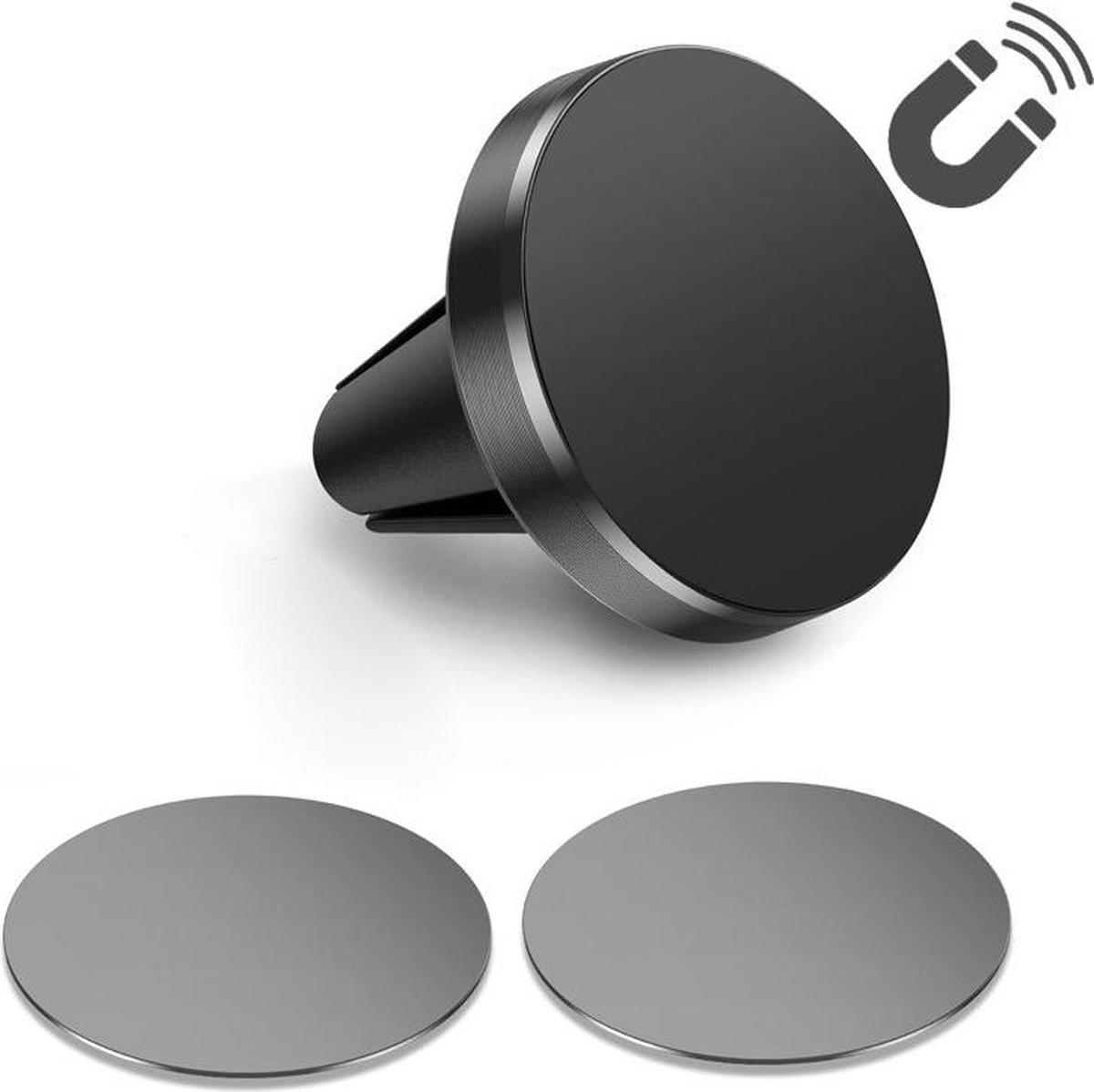 Telefoonhouders Auto Magnetisch Ventilatie rooster - Universele GSM Houder - Magnetische Telefoonhouder - Auto Accessories Interieur - Autohouder Voor Ventilatierooster en Bureau - Smartphone Mobiel Houder - Auto Accessoires - Zwart - 2 stuks