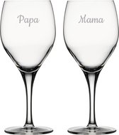 Gegraveerde Rode wijnglas 42,5cl Mama & Papa