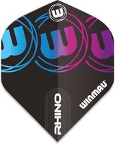 WINMAU - Rhino Logo Zwart, Grijs en Blauw Dartvluchten - 1 set per pakket (3 vluchten in totaal)