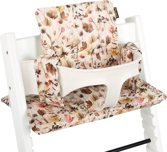 Stoelverkleiner TrippTrapp - Geschikt voor Stokke Tripp Trapp Kussenset - Kinderstoel Verkleiner - Perfecte Pasvorm - Geplastificeerd en Snel Schoon - Wilde Bloemen