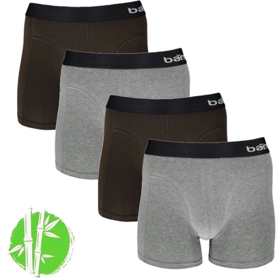 Apollo bamboo boxershorts | MAAT S | 4-pack heren boxershorts | grijs/army