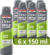 Dove Men+Care Extra Fresh Anti-Transpirant Deodorant Spray - 6 x 150 ml - Voordeelverpakking
