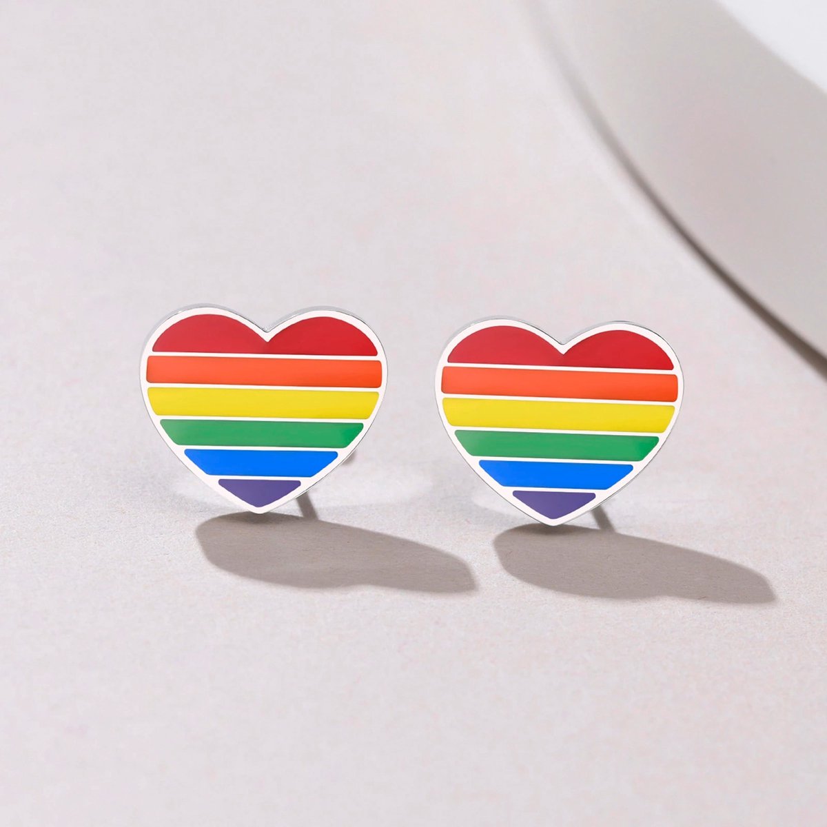 TOPWAYS Rainbow Earrings, Pride Earrings 6 Piece Set, Gay Pride Accessories for Women and Men, Jewellery for Travel, 3 cm (W) x 13 cm (L) x 1 cm (H), Cotton