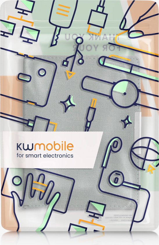 kwmobile e-reader hoesje geschikt voor Kobo Aura H2O Edition 2 hoes - E reader flip case met magneetsluiting - Ereader cover - Denim design in lichtblauw van kwmobile — afbeelding 2