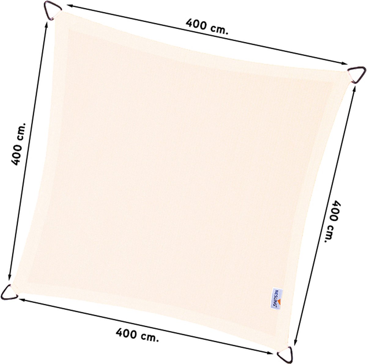 Nesling Dreamsail voile d'ombrage carré, 400x400cm, Crème