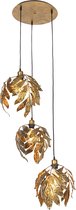 QAZQA linden - Klassieke Hanglamp - 3 lichts - Ø 35 cm - Goud/messing - Woonkamer | Slaapkamer | Keuken