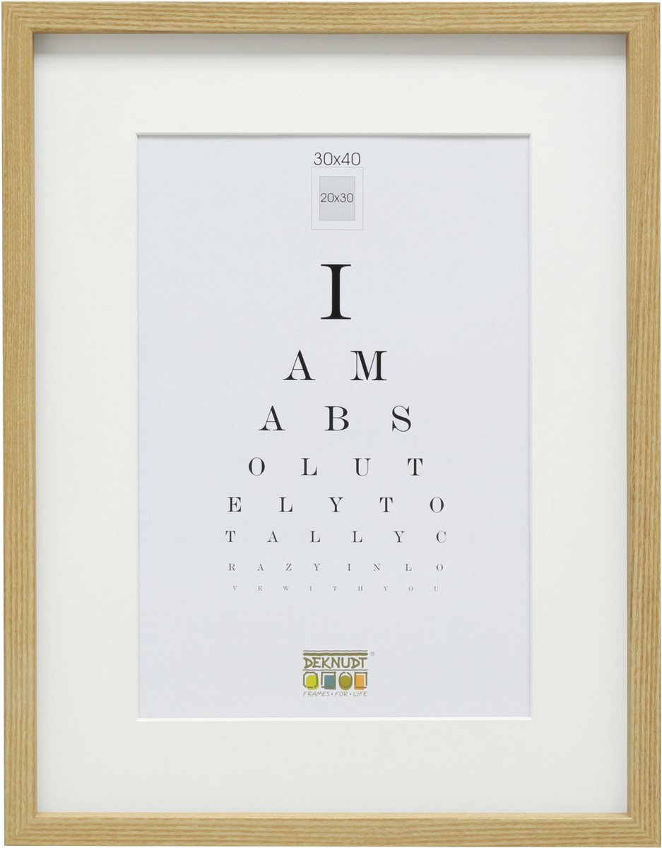 Deknudt Frames fotolijst - eik met passe-partout - 20x30 cm / 30x40 cm