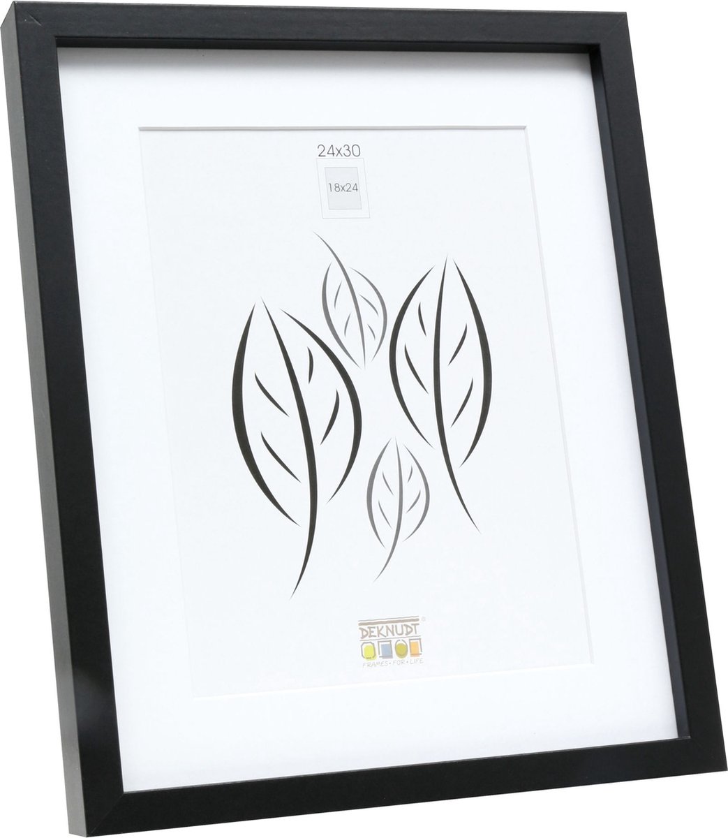 Deknudt Frames fotolijst - zwart met passe-partout - 18x24 / 24x30 cm
