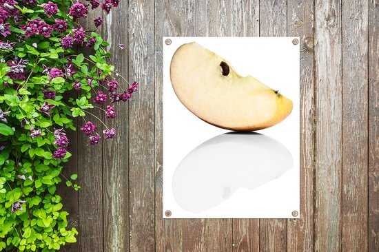 Horloge maison d'une pomme rouge affiche de jardin 30x40 cm - petit - Toile de jardin / Toile d'extérieur / Peintures pour l'extérieur (décoration de jardin)