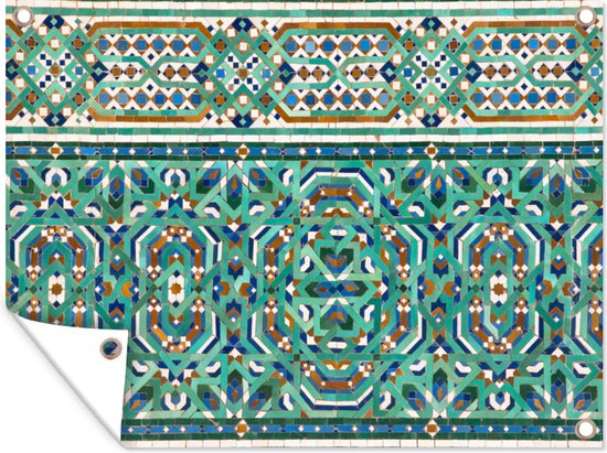 Tuin decoratie Een traditionele Marokkaanse mozaïekdecoratie - 40x30 cm - Tuindoek - Buitenposter