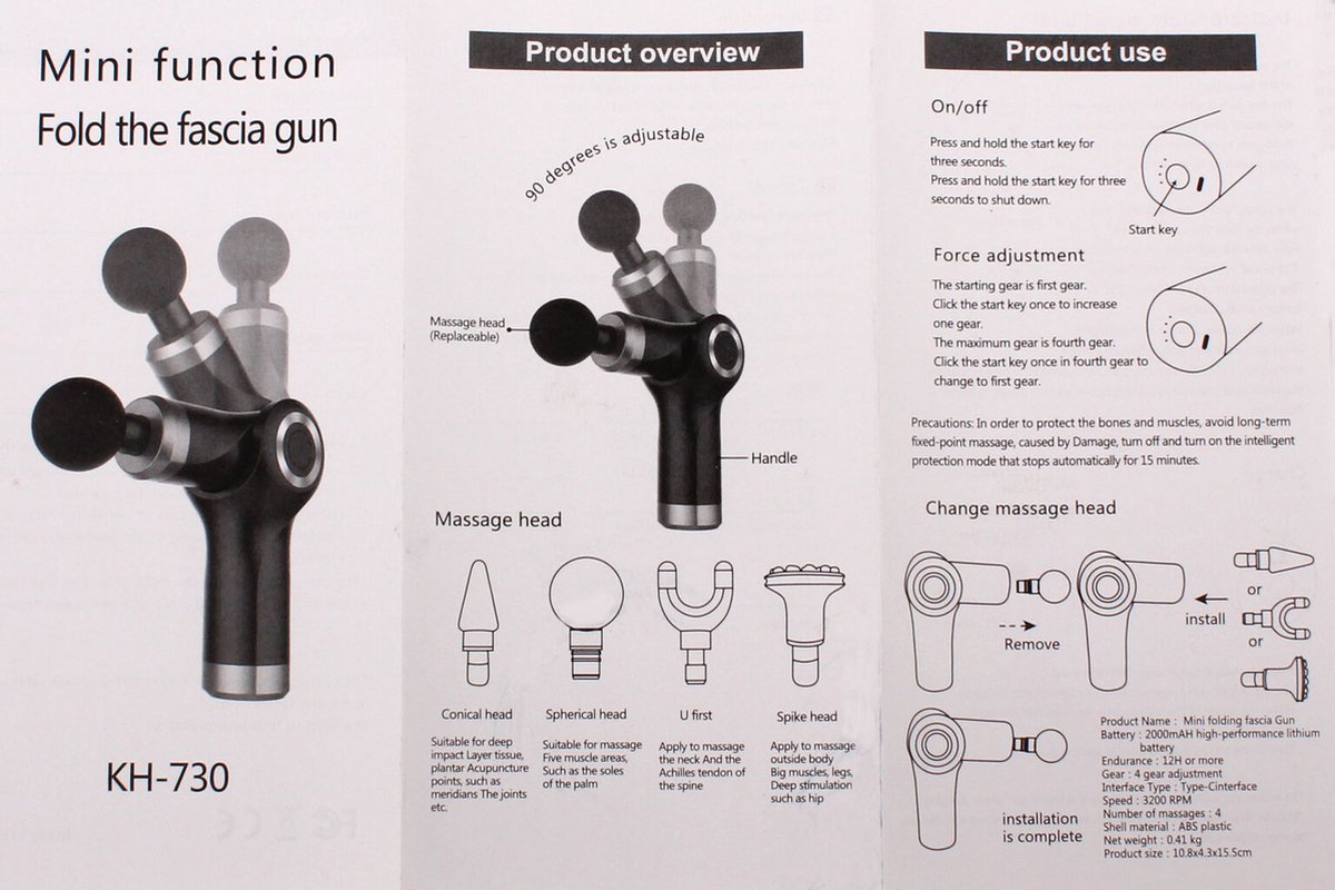 Afbeelding 2 van Merco Massage Gun Mini vibration massage gun - Groen