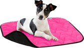 AiryVest Dog Mat Hondenkussen - Warme Voering - Omkeerbaar - Roze / Zwart - L - 100 x 70 cm