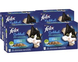 4x Felix - Dubbel Zo Lekker Vis Selectie in Gelei - Kattenvoer - 12x85g