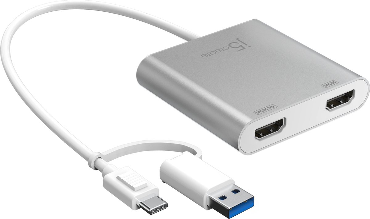 j5create JCA365-N USB-C to Dual HDMI Multi-Monitor Adapter