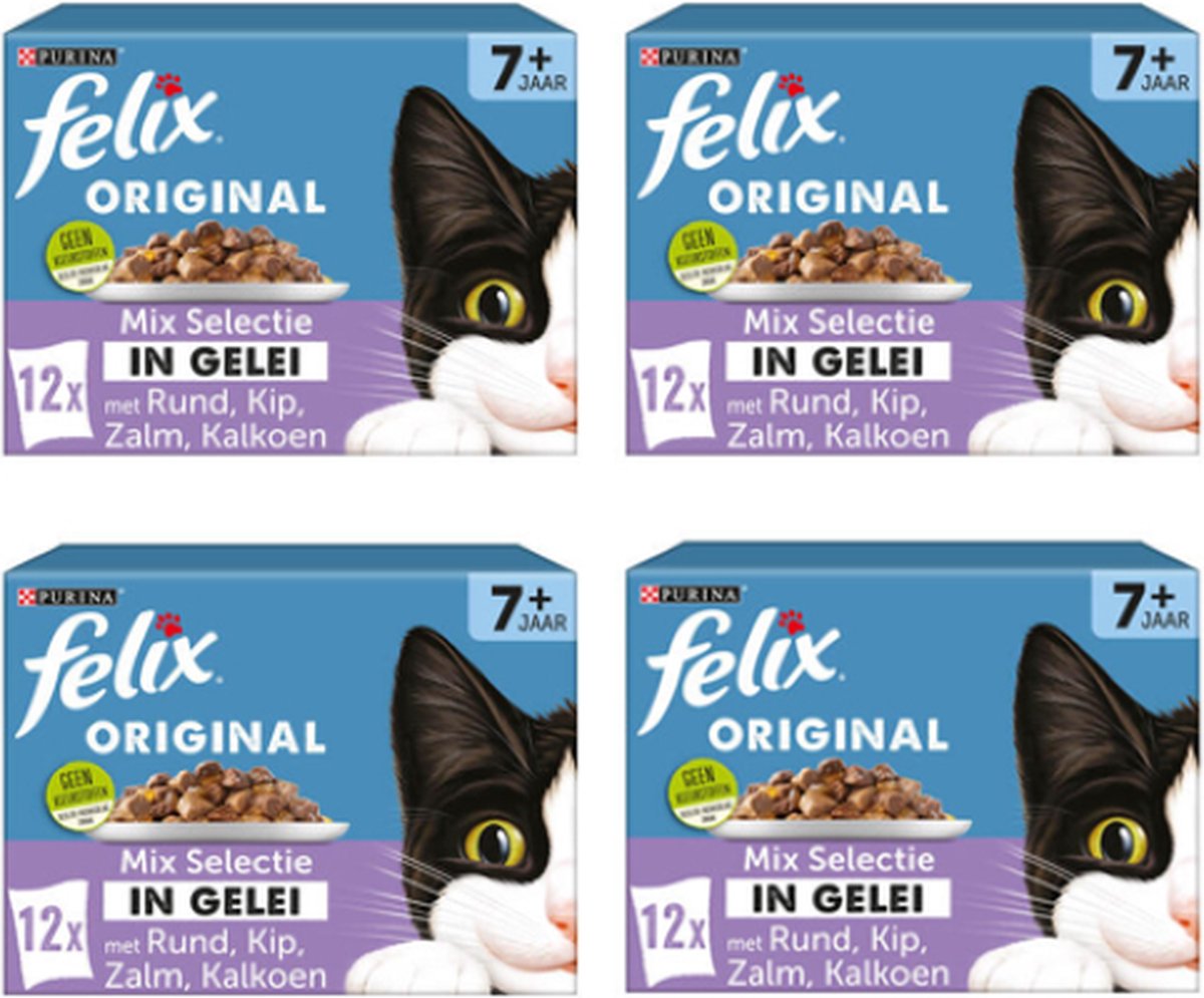 Felix Felix - Original Senior Mix Selectie in gelei - Kattenvoer - 12x85g