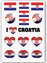 GlittersXL - Temporary Tattoo Kroatië / Croatia (A5 formaat) [Neptattoo - Tijdelijke tatoeage smink schmink versiering - Nep Fake Tattoos - Water overdraagbare festival sticker Glitter - Volwassenen Kinderen Jongen Meisje WK, World Cup, Voetbal