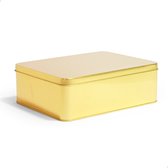 Vanhalst - Boîte métal rectangulaire GOLD - Groot - L 195mm - W 153mm - H 65mm - Idéal comme boîte de rangement, boîte à biscuits, cadeau, etc.